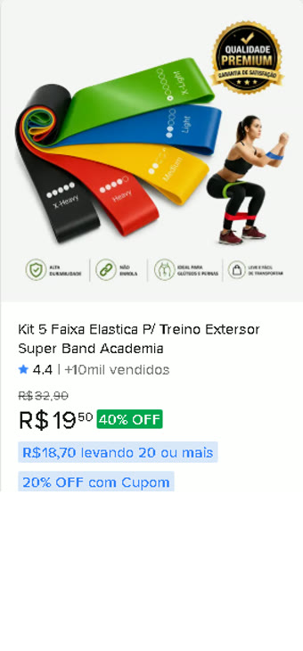 Kit de faixas elásticas para treino