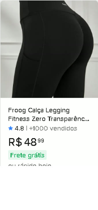 Legging fitness zero transparência