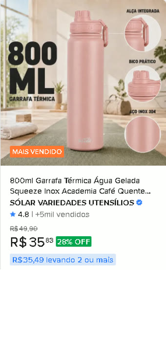 Garrafa térmica de academia