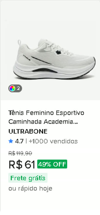 Tênis de treino feminino com desconto